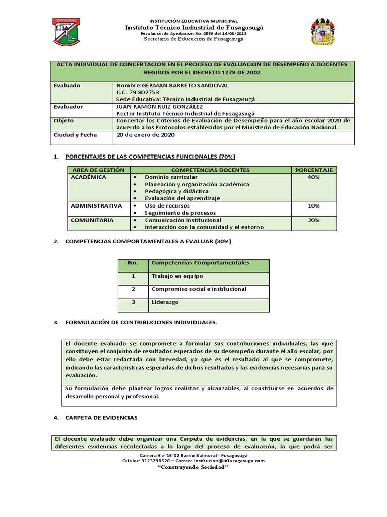 Formato de concertación de compromisos.