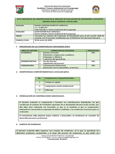 Formato de concertación de compromisos.