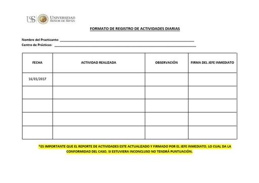 Formato de registro de actividades de bienestar.